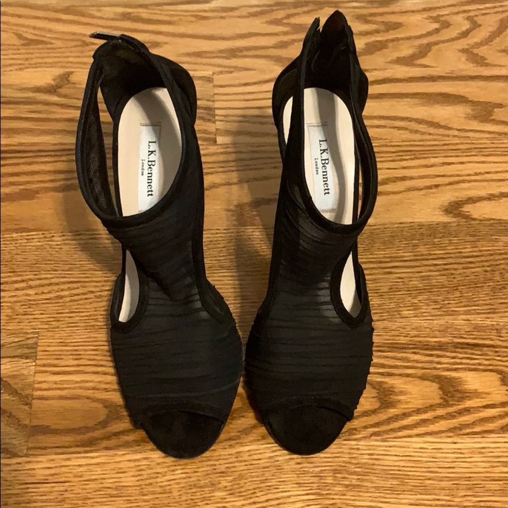 Black Mesh Heels